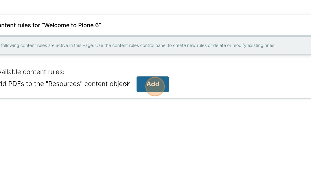 Add the content rule here